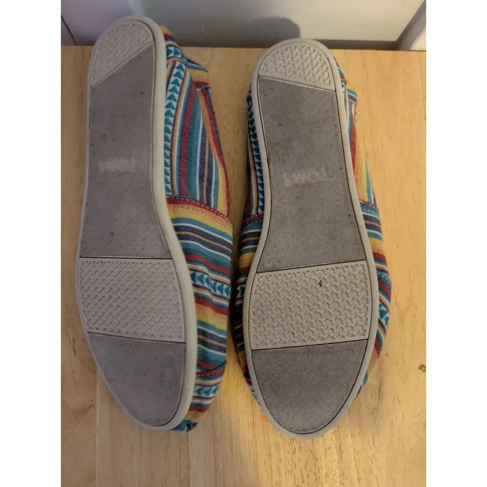 TOMS Women's Stripe Slip On Flats Size 10